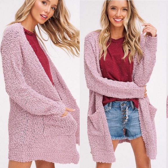 Sweaters - LAST 2️⃣ JADE Popcorn Cardigan w Pockets